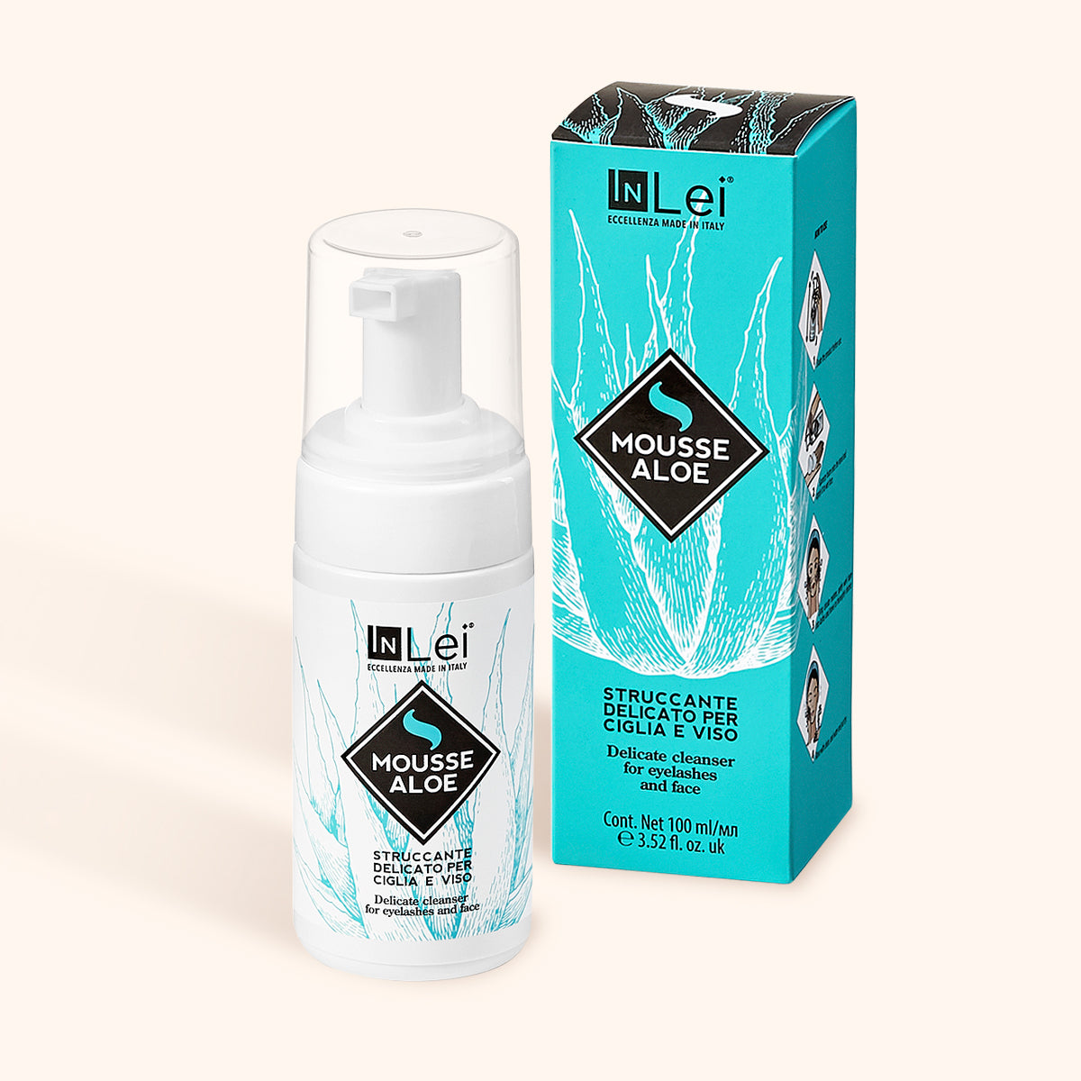 InLei® Delicate lash and brow shampoo Aloe Vera scent bottle
