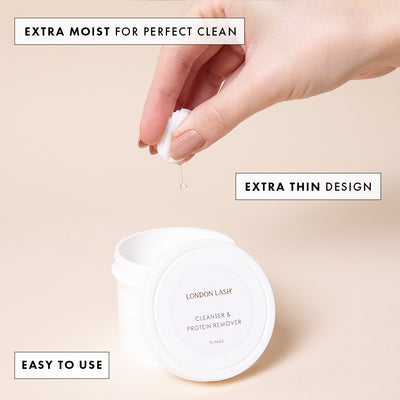Protein Removing Cleaning Pads (75 pads) | Professional Eyelash Extensions Pre-Treatment by London Lash Pro