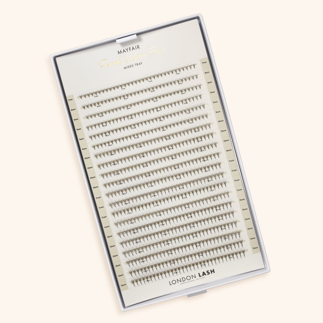 Best Narrow Premade Lash Fans Mayfair 10D 0.03 640 fans - Mixed Lengths, Best Eyelash Extensions Narrow Premade Lash Fans