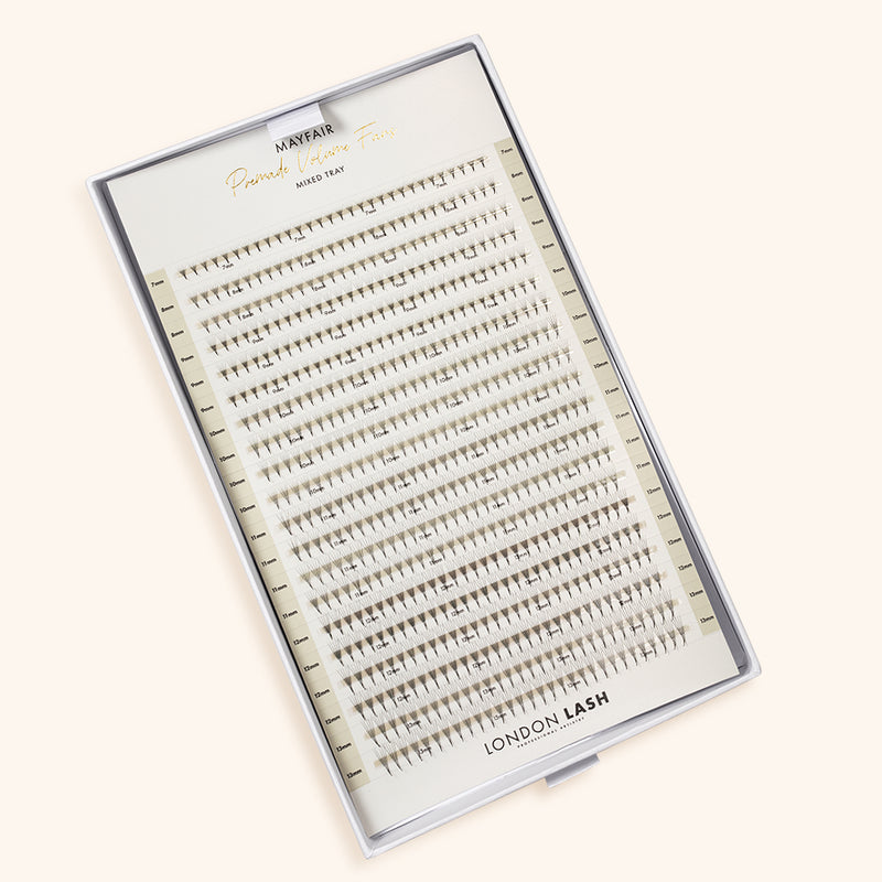 Best Narrow Premade Lash Fans Mayfair 5D 0.06 600 fans - Mixed Lengths, Best Eyelash Extensions Narrow Premade Lash Fans
