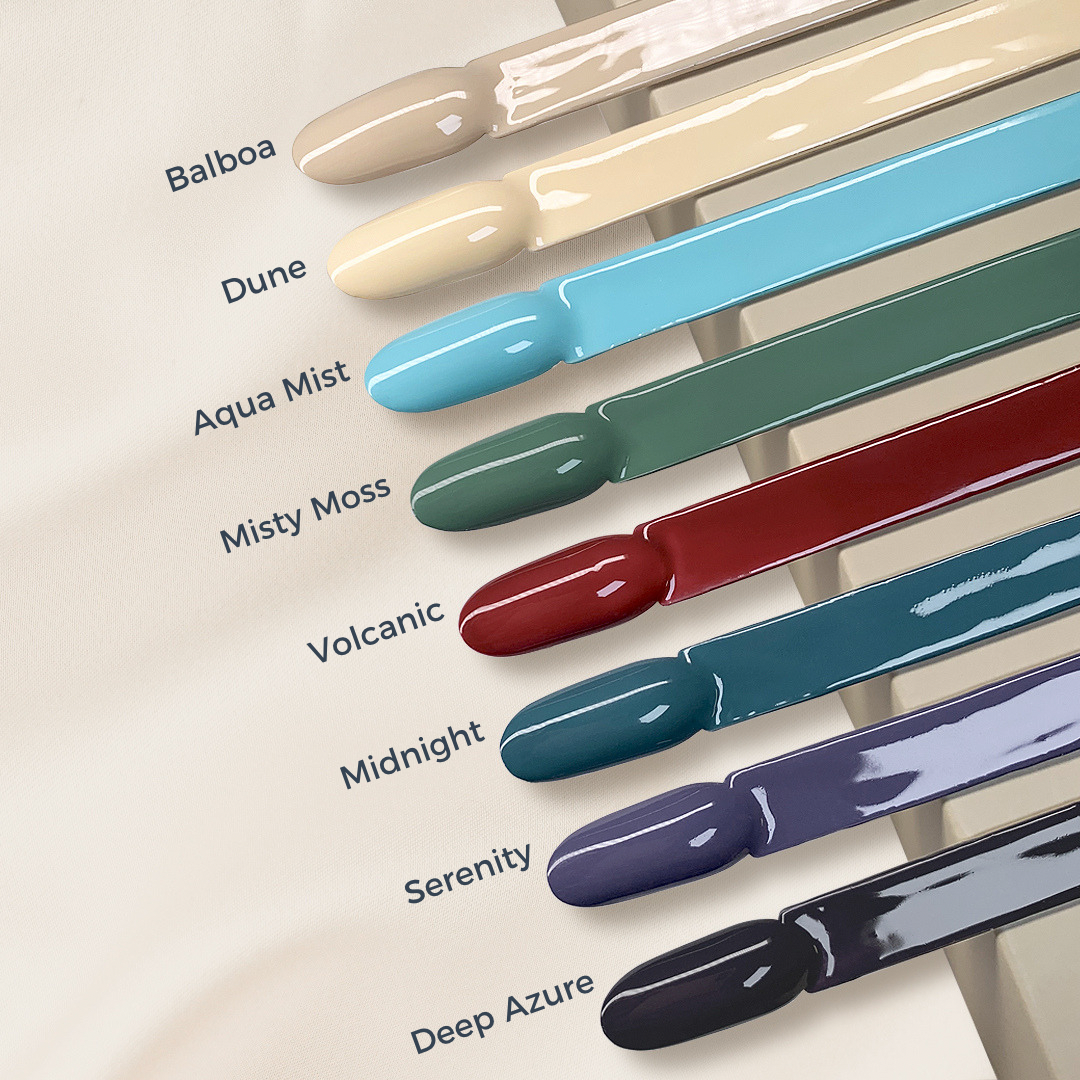 Palette of different nail polish colours