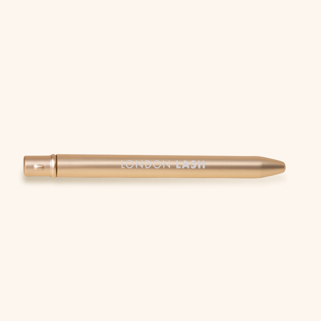 gold metallic cap for to go eyelash mascara brush