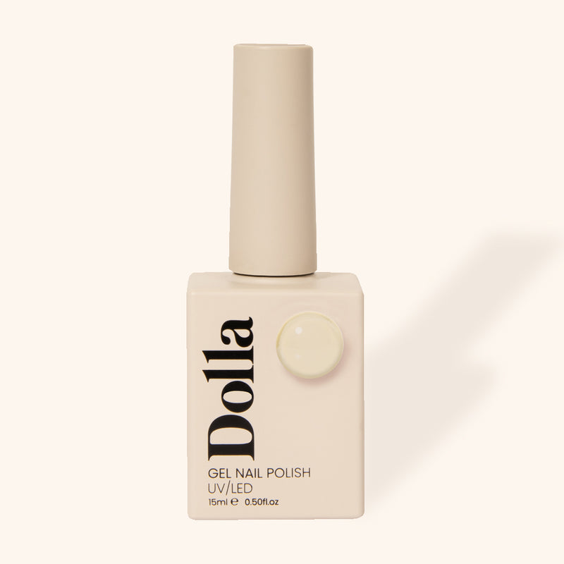 Dune gel nail polish bottle in soft sandy beige
