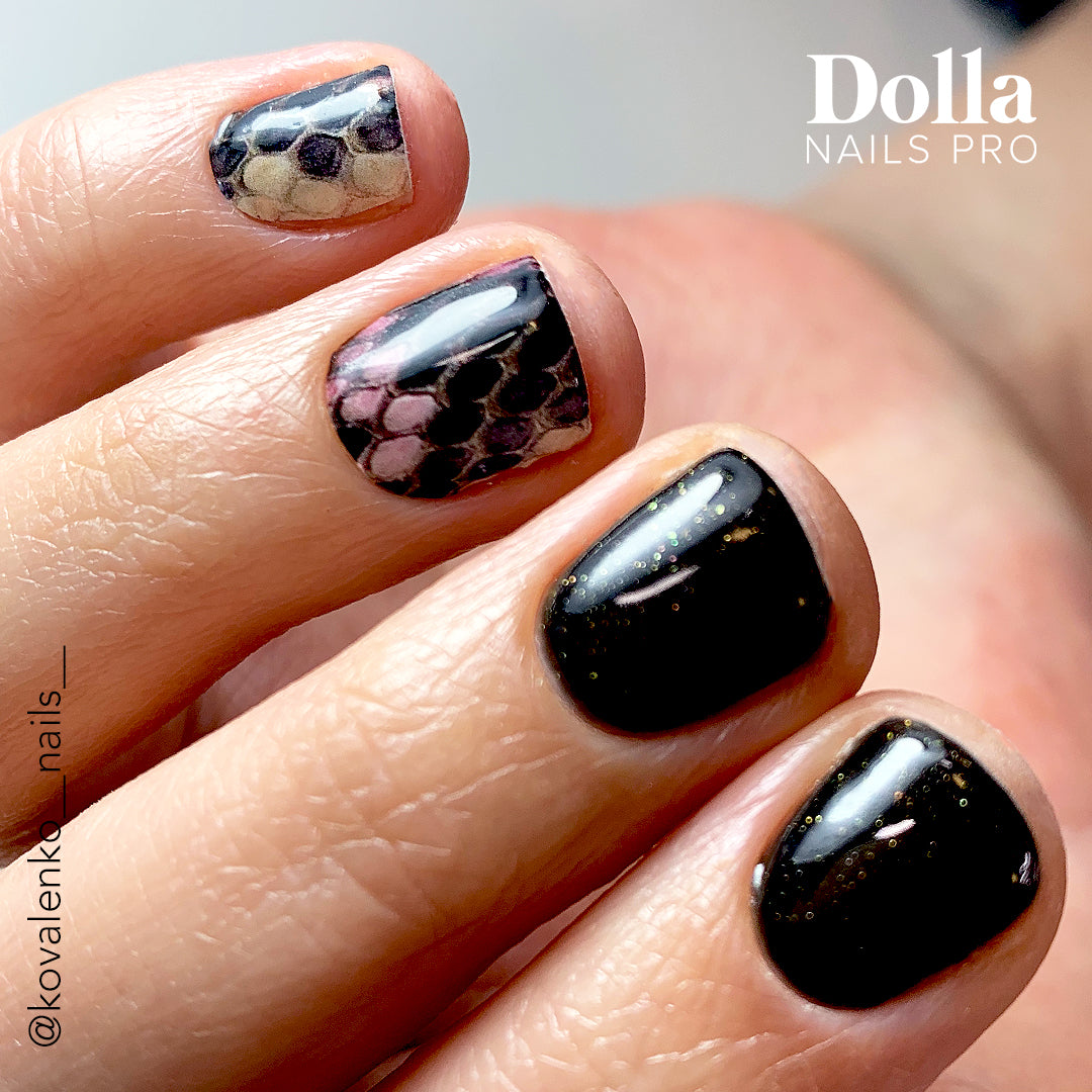 Nails painted with "Starry Eyed" gel nail polish