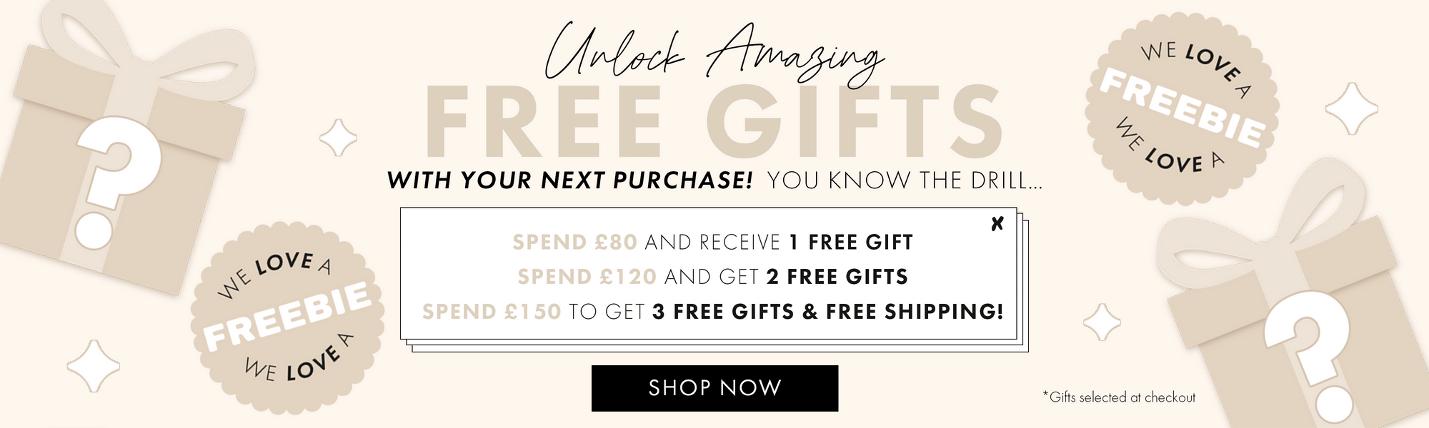 Unlock free gifts