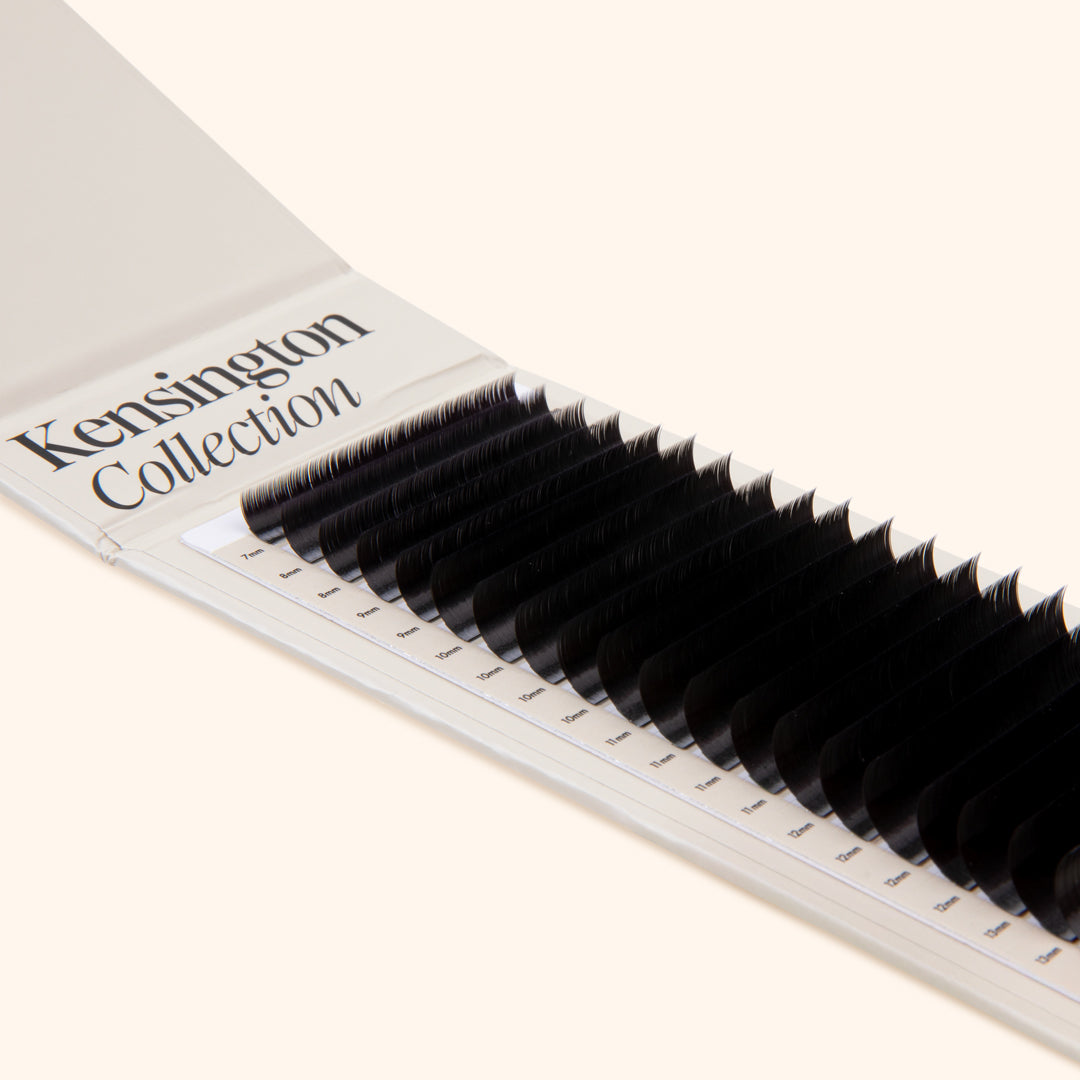Kensington lashes, volume lash extensions on lash tray, best volume lashes, best eyelash extensions for volume, best Russian volume lashes, best eyelash extensions for volume 0.085