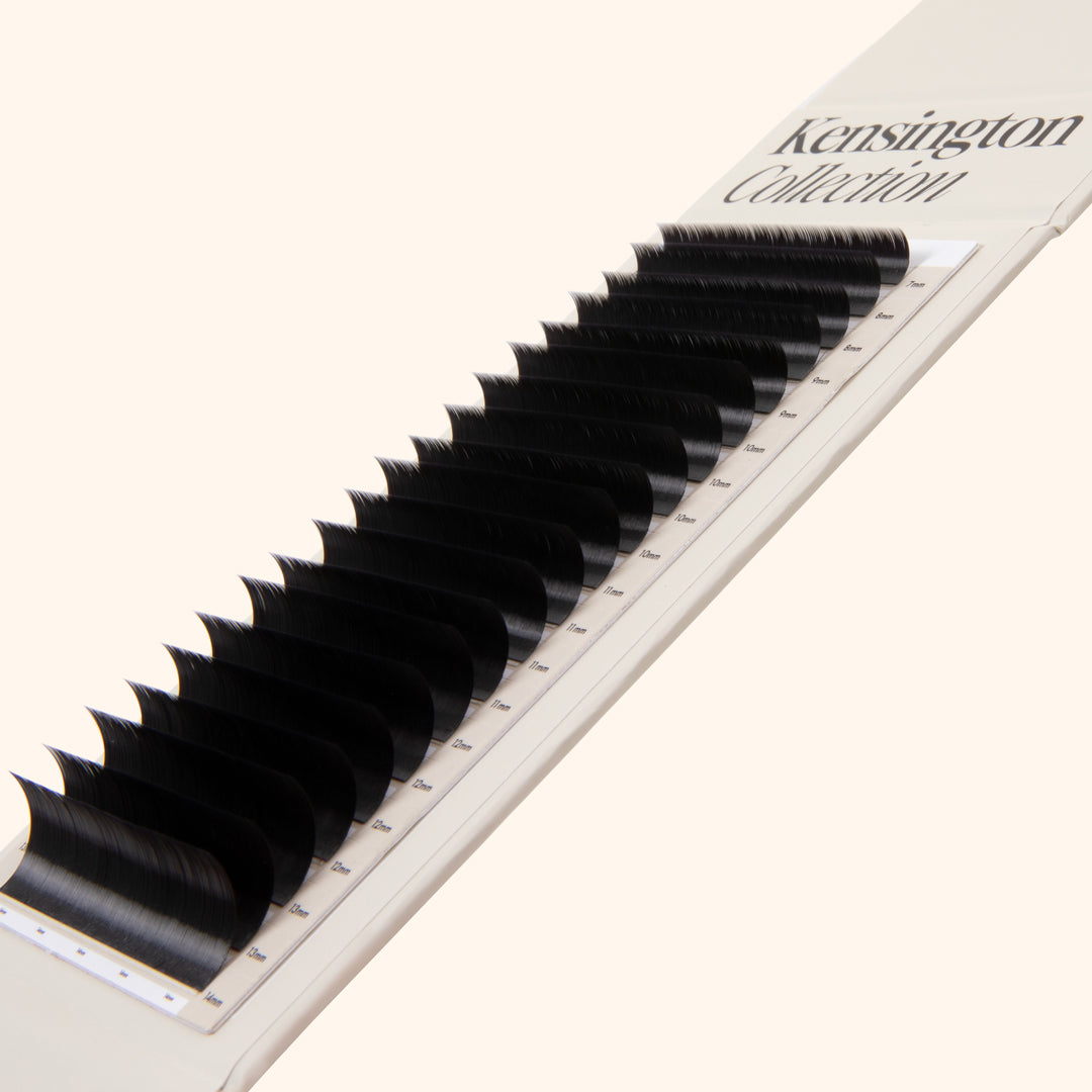 Kensington lashes, volume lash extensions on lash tray, best volume lashes, best eyelash extensions for volume, best Russian volume lashes, best eyelash extensions for volume 0.085