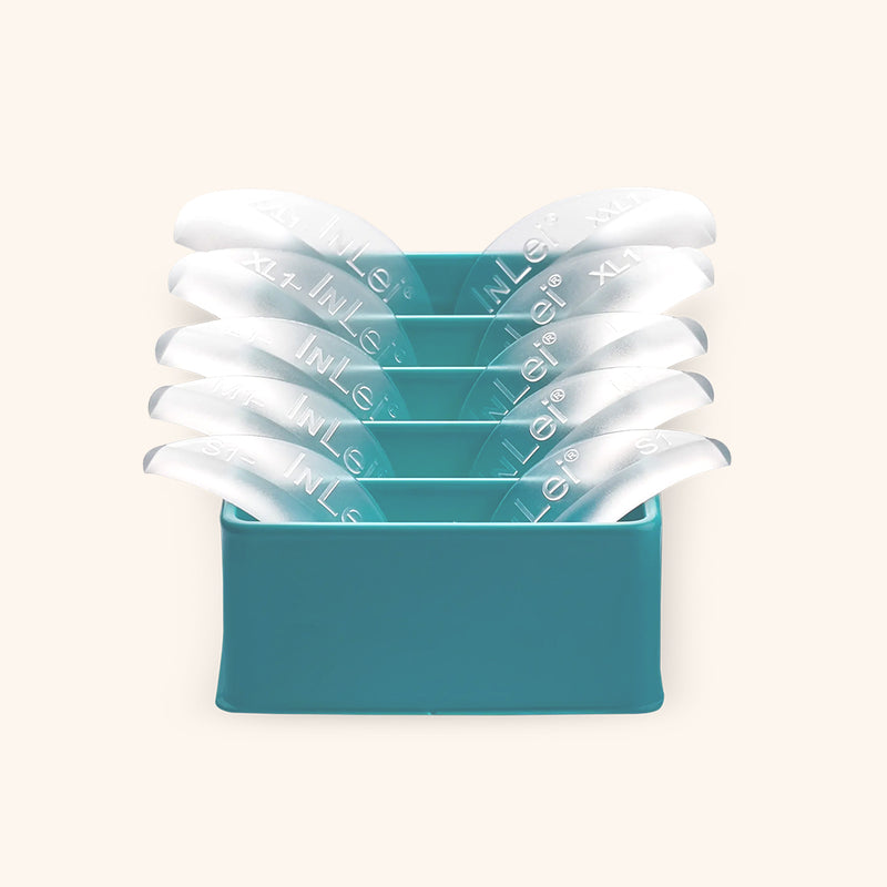 opened box with transparent silicone lash curles for eyelash lamination