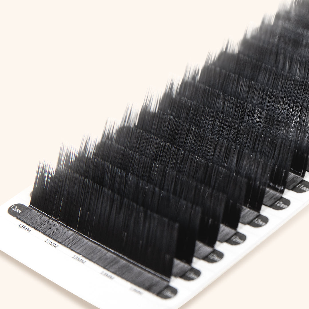Mayfair volume lash extensions on lash tray, best volume lashes, best eyelash extensions for volume, best Russian volume lashes, best eyelash extensions for volume 0.07