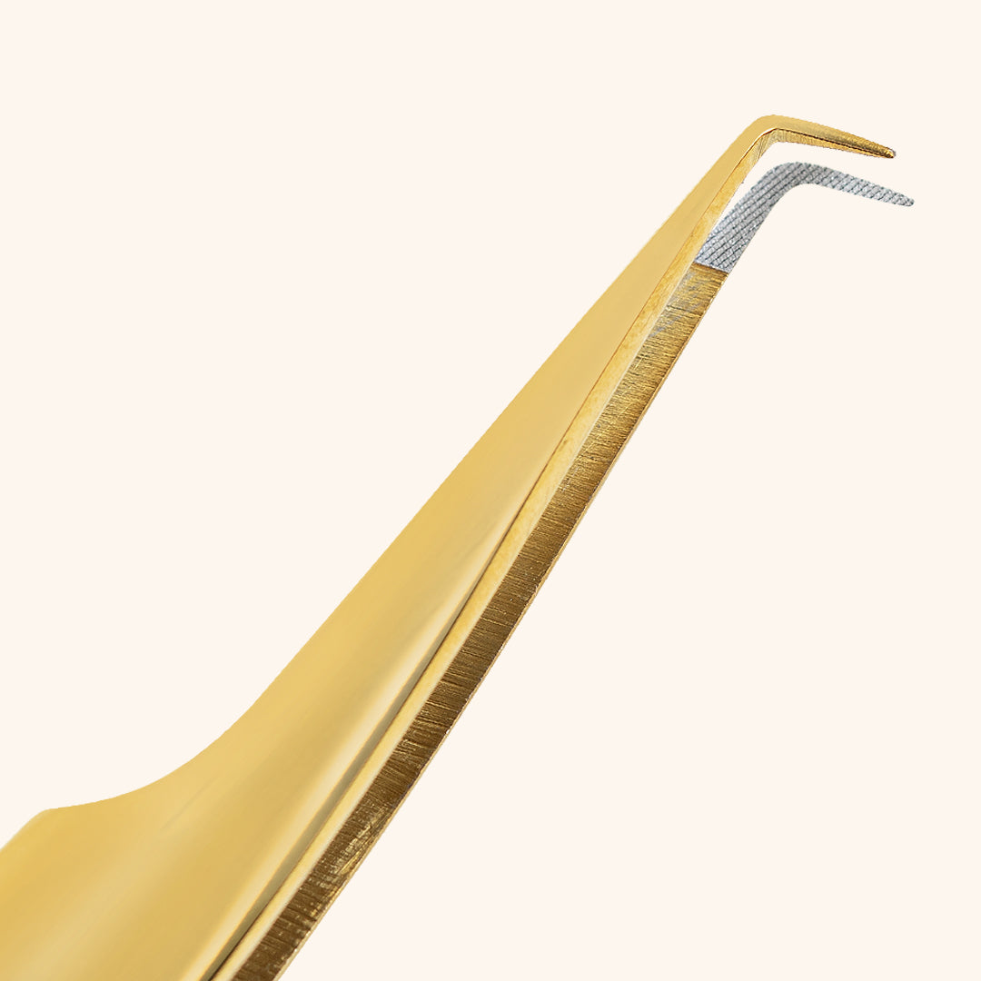 Gold Micro Fiber - MF1 - Ultra Curved Tweezers – Mega Lash Academy