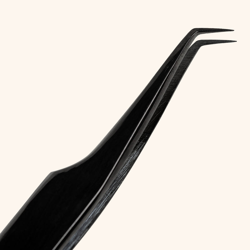 Professional Black Long Slim Mega Volume Tweezers 