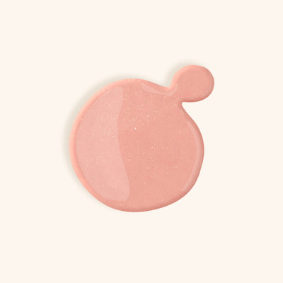 quick soak off removal perfect coverage easy application Bright, pink nude with a gold shimmer gel nail polish