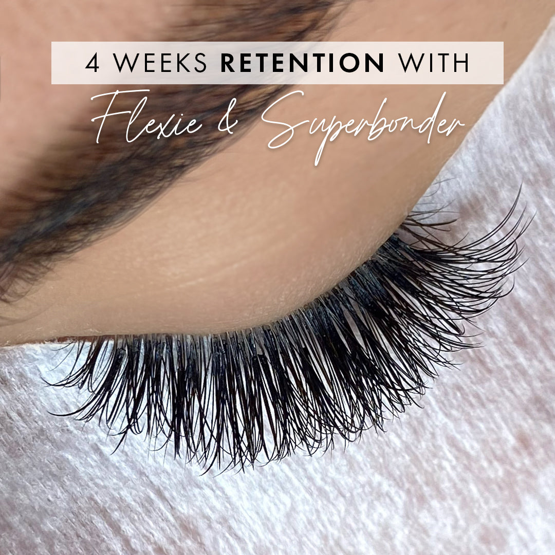 4 weeks of volume lash retention with Flexie Eyelash Extension Glue