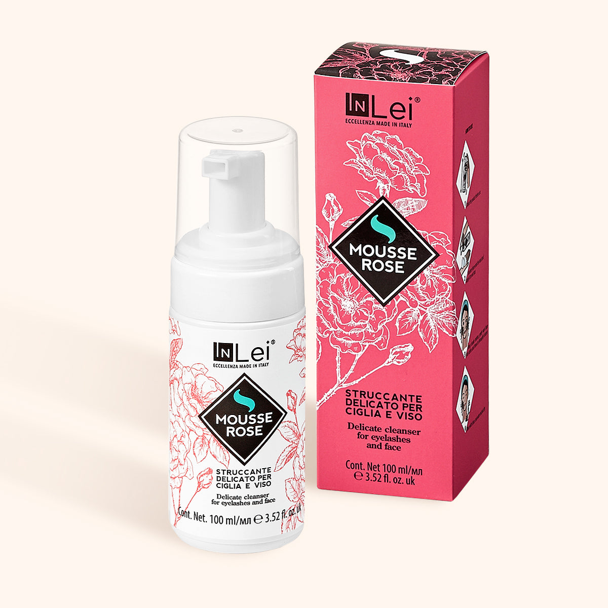 InLei® Delicate lash and brow shampoo Rose scent bottle and box
