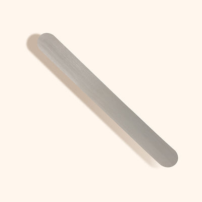 Metal nail file base for hygienic manicure with disposable nail file stickers. Disinfect or sterilize in an autoclave