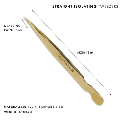 Straight Isolation Eyelash Extensions Tweezers | Professional Eyelash Extension Tweezers at London Lash Pro